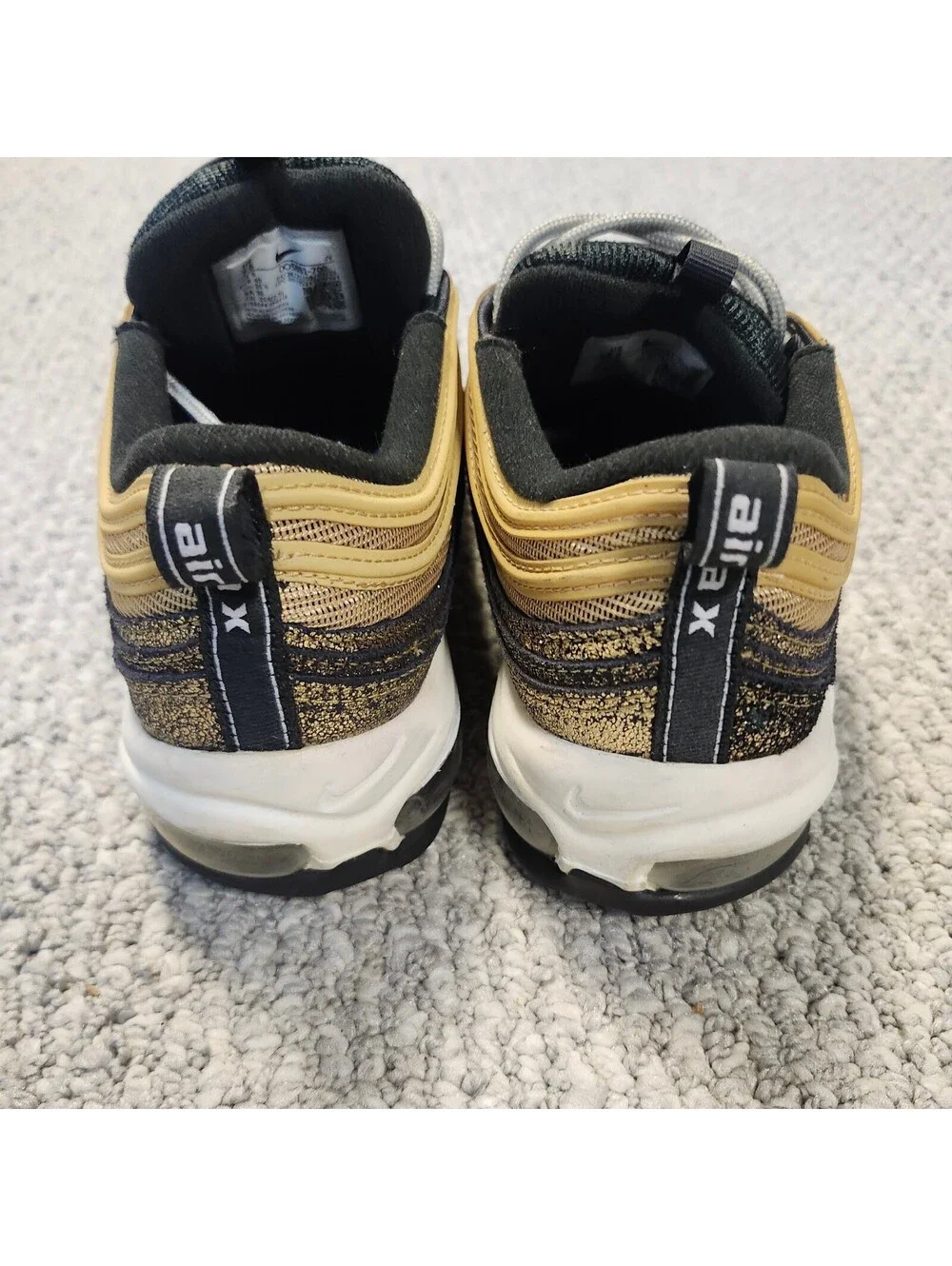 Nike Air Max 97 Golden Gals Women's Gold Black Lace Up Sneakers Size 8.5